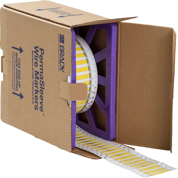 PermaSleeve Wire Marker Polyolefin 0.187 in Dia x 1 in W YL Roll of 5000 Each